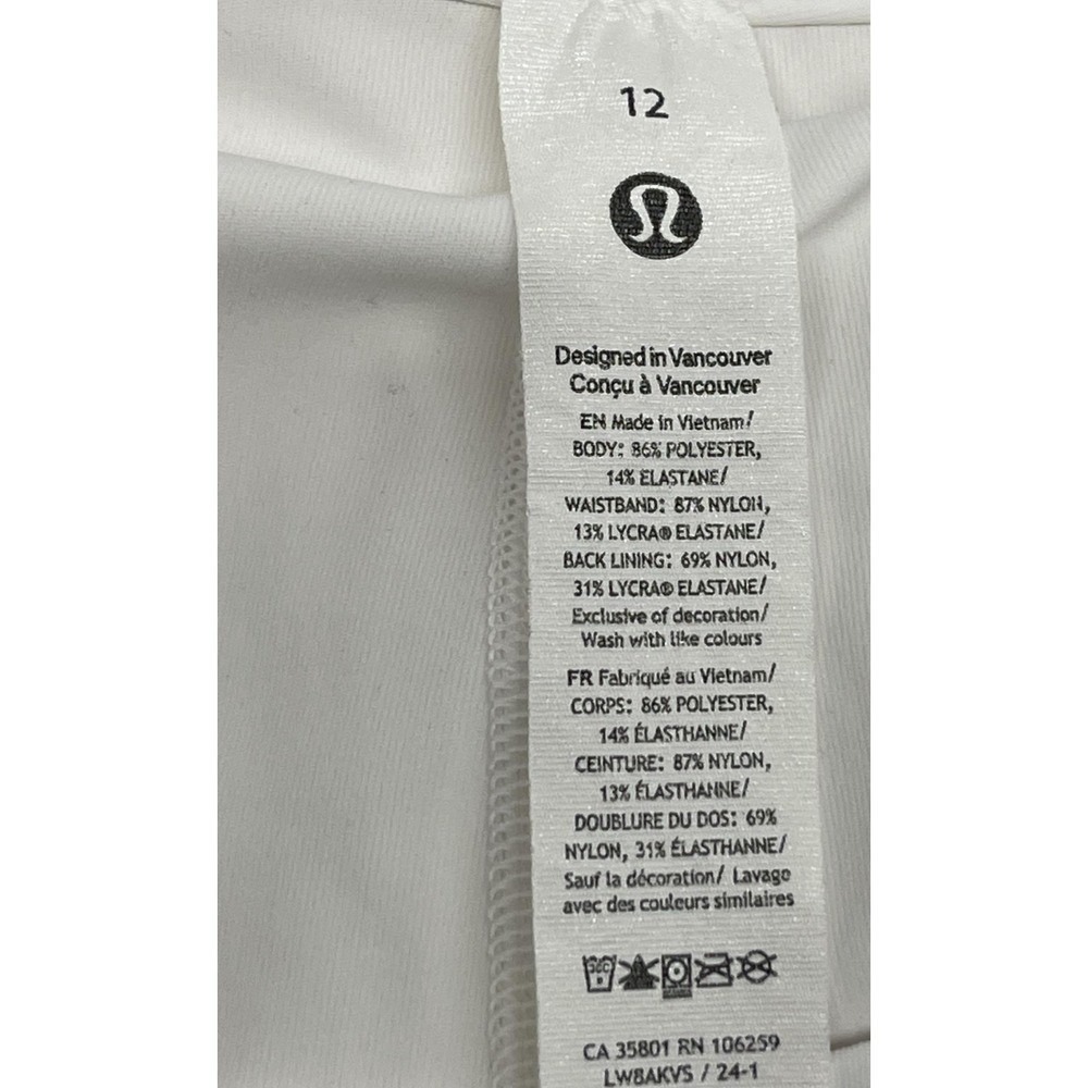 Lululemon Pleated Tennis Skirt White Built-in Shorts Athleisure Size 12 - Picture 5 of 6
